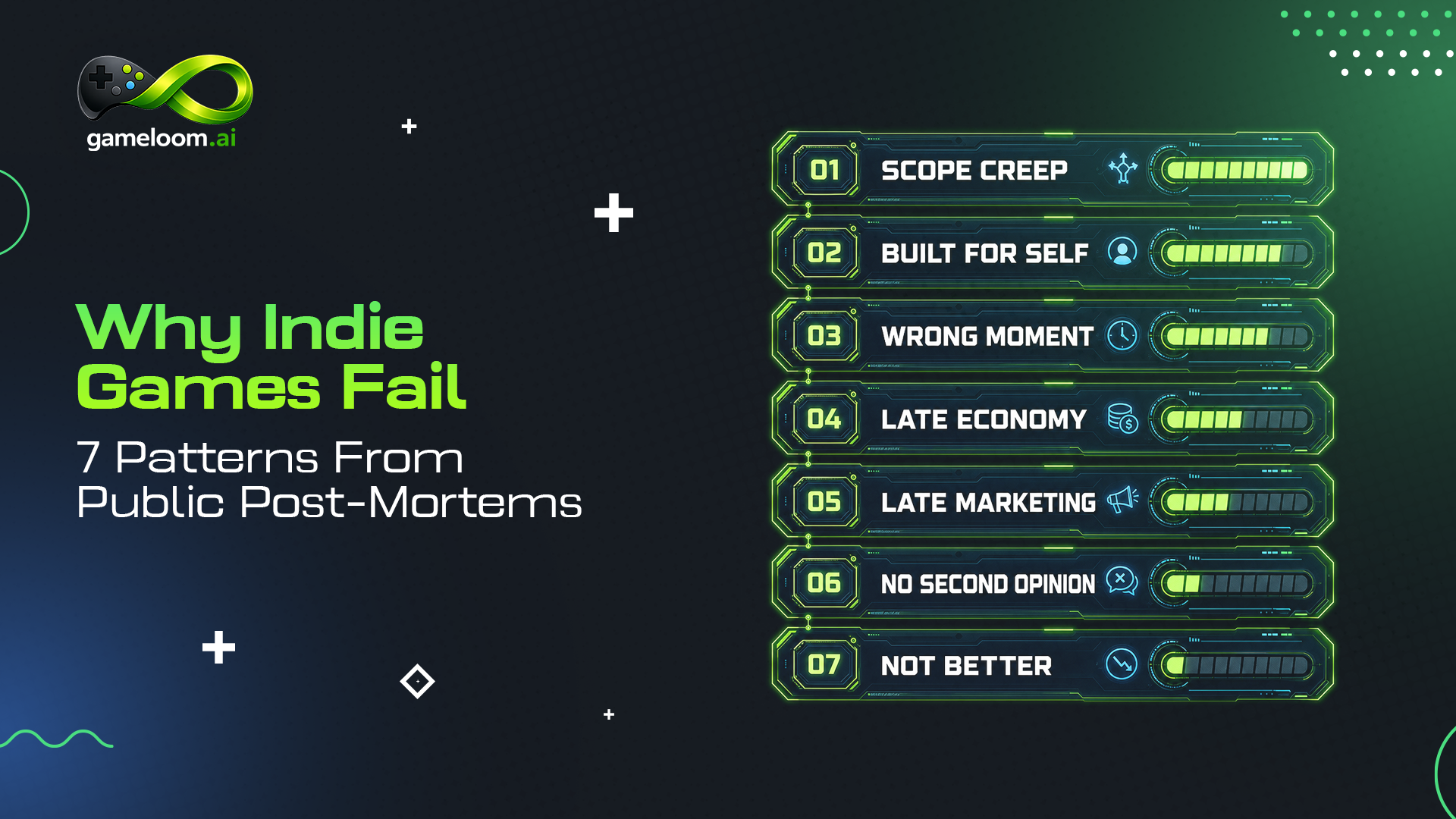 Why Indie Games Fail: 7 Patterns From Public Post-Mortems